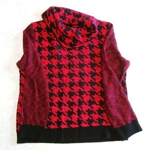 Cable & Gauge Houndstooth Turtleneck Sweater XL